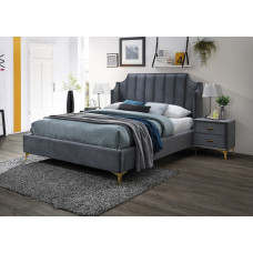 Двоспальне ліжко Monako Velvet 160X200 Сірий MONAKOV160SZZL