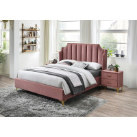 Двоспальне ліжко Monako Velvet 160X200 Античний Рожевий MONAKOV160RAZL