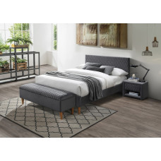 Полуторне ліжко Azurro Velvet 140X200 Сірий AZURROV140SZD