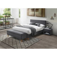 Двоспальне ліжко Azurro Velvet 160X200 Сірий AZURROV160SZD