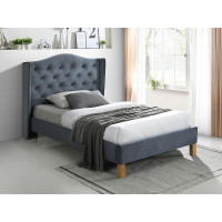 Ліжко односпальне ASPEN VELVET 120x200 колір сірий / дуб BLUVEL 14 ASPENV120SZD