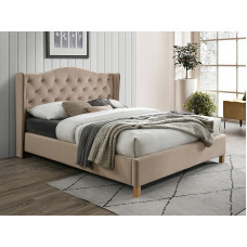 Двоспальне ліжко ASPEN VELVET 160x200 колір беж / дуб BLUVEL 28 ASPENV160BD