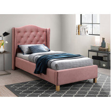 Ліжко односпальне ASPEN VELVET 90x200 колір антична троянда / дуб BLUVEL 52 ASPENV90RD