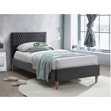 Ліжко односпальне AZURRO VELVET 90X200 колір сірий / дуб BLUVEL 14 AZURROV90SZD