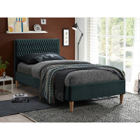 Ліжко односпальне AZURRO VELVET 90X200 колір зелений / дуб BLUVEL 78 AZURROV90ZD