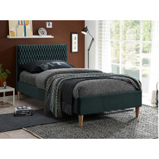 Ліжко односпальне AZURRO VELVET 90X200 колір зелений / дуб BLUVEL 78 AZURROV90ZD