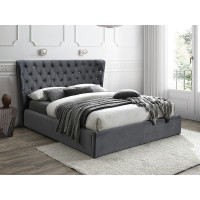Ліжко двуспальне CARVEN VELVET 160x200 колір сірий BLUVEL 14 CARVENV160SZ