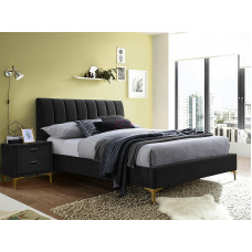 Ліжко двуспальне MIRAGE VELVET 160X200 колір чорний / золото TAP. 186 MIRAGEV160C