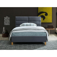 Ліжко односпальне SIERRA VELVET 120x200 колір сірий / дуб TAP.150 SIERRAV120SZD