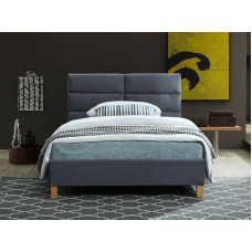 Ліжко односпальне SIERRA VELVET 120x200 колір сірий / дуб TAP.150 SIERRAV120SZD